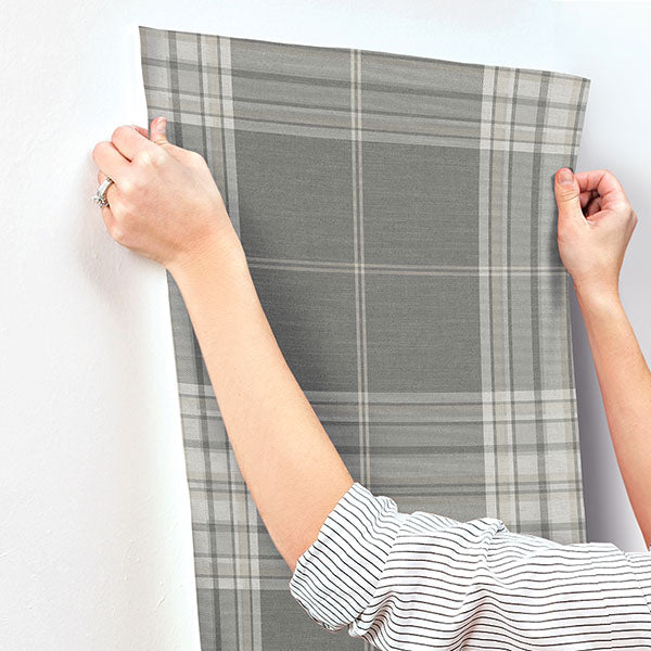 A-Street Prints 4147-27384 Westley Grey Plaid Wallpaper - Eade's Wallpaper