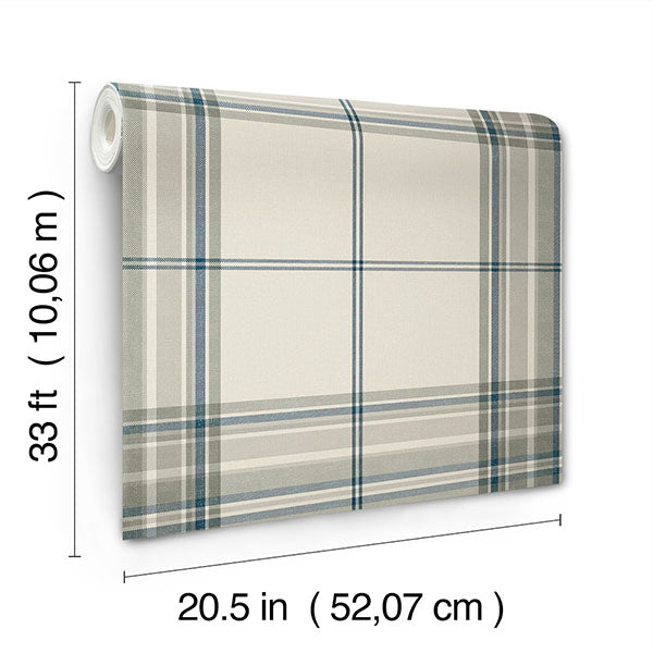 A-Street Prints 4147-27387 Westley Moss Plaid Wallpaper - Eade's Wallpaper