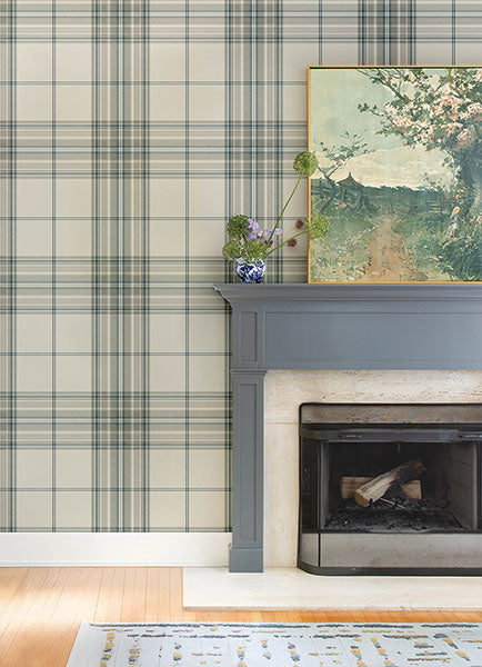 A-Street Prints 4147-27387 Westley Moss Plaid Wallpaper - Eade's Wallpaper