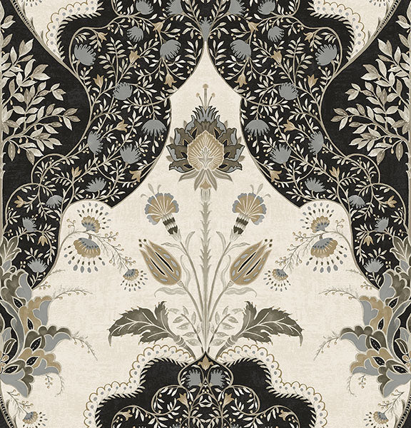 A-Street Prints 4147-27389 Auden Black Floral Grandeur Wallpaper - Eade's Wallpaper