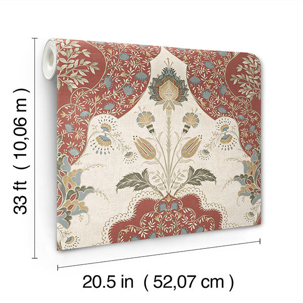 A-Street Prints 4147-27390 Auden Ruby Floral Grandeur Wallpaper - Eade's Wallpaper