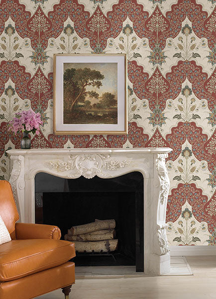 A-Street Prints 4147-27390 Auden Ruby Floral Grandeur Wallpaper - Eade's Wallpaper