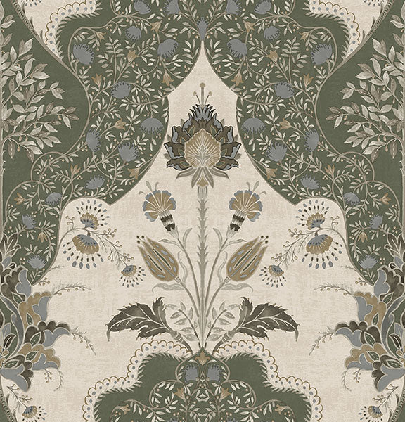 A-Street Prints 4147-27391 Auden Green Floral Grandeur Wallpaper - Eade's Wallpaper