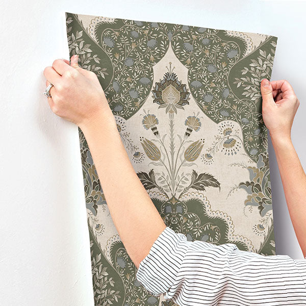 A-Street Prints 4147-27391 Auden Green Floral Grandeur Wallpaper - Eade's Wallpaper