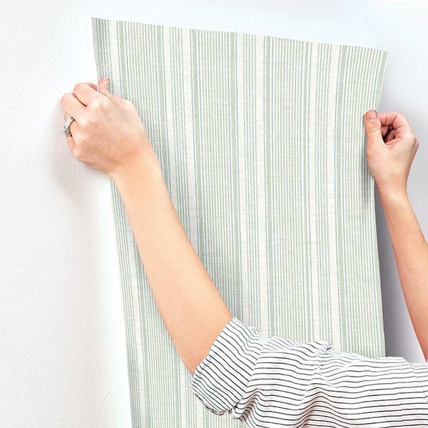 A-Street Prints 4147-27395 Ayanna Light Green Striped Wallpaper - Eade's Wallpaper