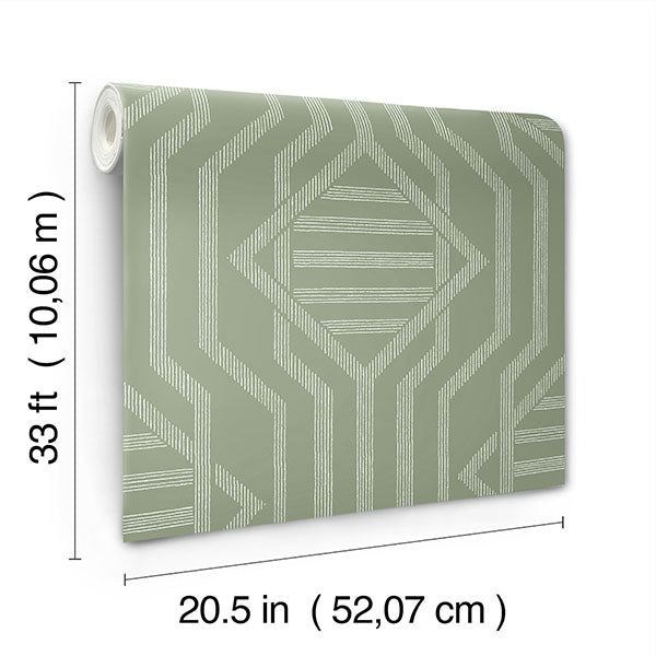 A-Street Prints 4147-27401 Essex Green Geometric Wallpaper - Eade's Wallpaper