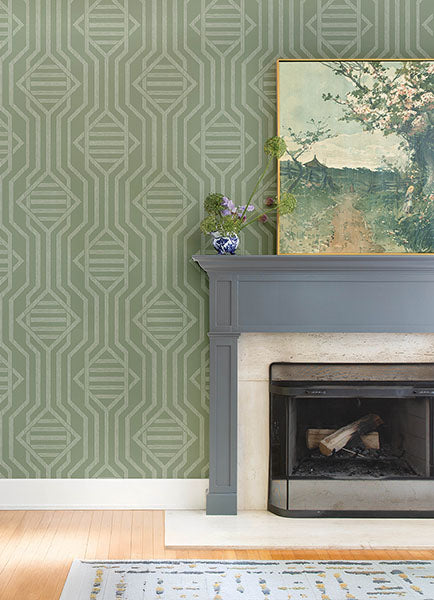 A-Street Prints 4147-27401 Essex Green Geometric Wallpaper - Eade's Wallpaper