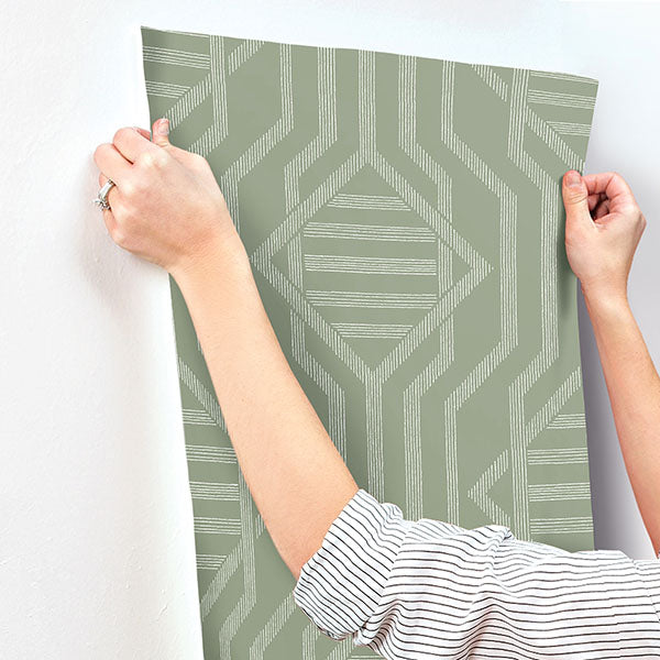 A-Street Prints 4147-27401 Essex Green Geometric Wallpaper - Eade's Wallpaper