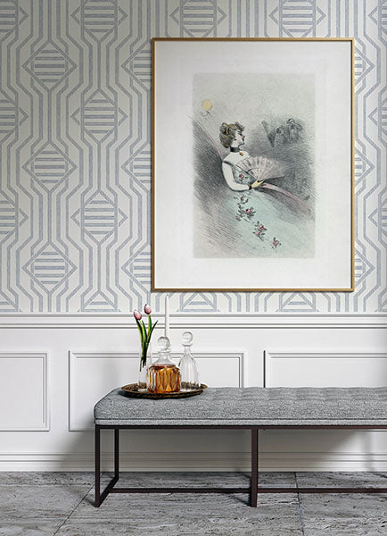 A-Street Prints 4147-27403 Essex Dark Blue Geometric Wallpaper - Eade's Wallpaper