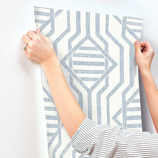 A-Street Prints 4147-27403 Essex Dark Blue Geometric Wallpaper - Eade's Wallpaper