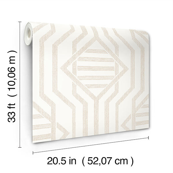 A-Street Prints 4147-27404 Essex Wheat Geometric Wallpaper - Eade's Wallpaper