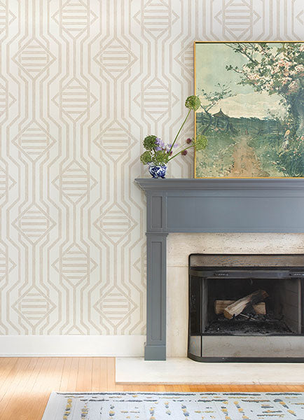 A-Street Prints 4147-27404 Essex Wheat Geometric Wallpaper - Eade's Wallpaper
