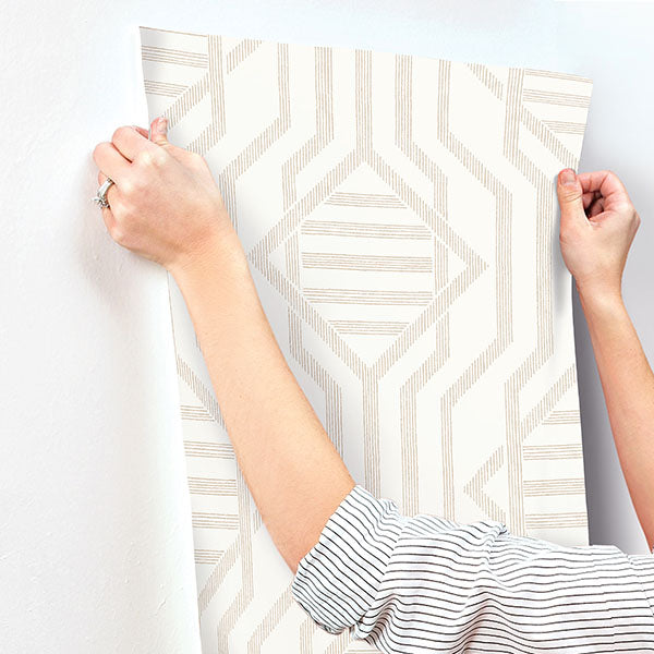 A-Street Prints 4147-27404 Essex Wheat Geometric Wallpaper - Eade's Wallpaper