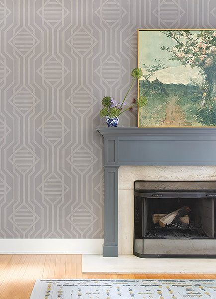 A-Street Prints 4147-27405 Essex Light Grey Geometric Wallpaper - Eade's Wallpaper