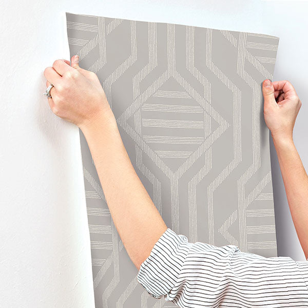 A-Street Prints 4147-27405 Essex Light Grey Geometric Wallpaper - Eade's Wallpaper