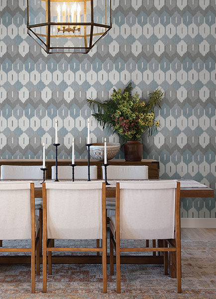 A-Street Prints 4147-27407 Abilene Denim Ikat Wallpaper - Eade's Wallpaper