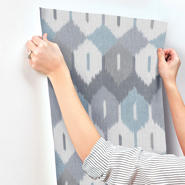 A-Street Prints 4147-27407 Abilene Denim Ikat Wallpaper - Eade's Wallpaper