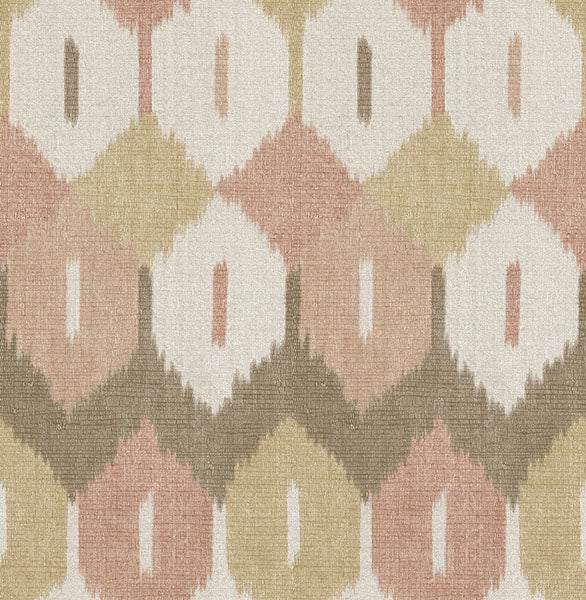 A-Street Prints 4147-27408 Abilene Apricot Ikat Wallpaper - Eade's Wallpaper