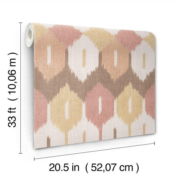 A-Street Prints 4147-27408 Abilene Apricot Ikat Wallpaper - Eade's Wallpaper