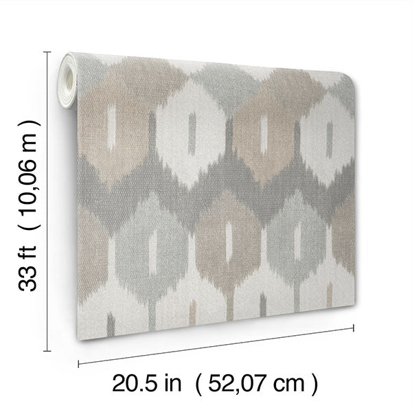 A-Street Prints 4147-27409 Abilene Neutral Ikat Wallpaper - Eade's Wallpaper