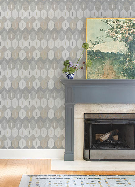 A-Street Prints 4147-27409 Abilene Neutral Ikat Wallpaper - Eade's Wallpaper