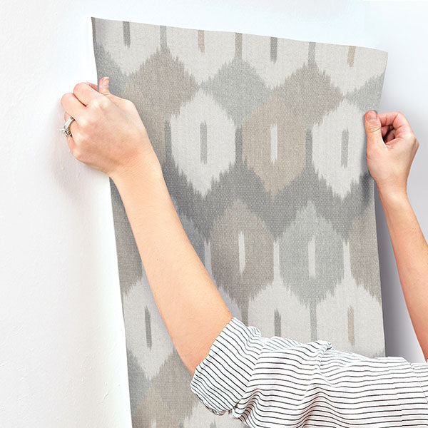 A-Street Prints 4147-27409 Abilene Neutral Ikat Wallpaper - Eade's Wallpaper