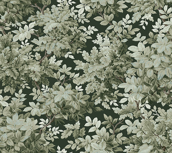 A-Street Prints 4147-80004 Greenwood Dark Green Deciduous Wallpaper - Eade's Wallpaper