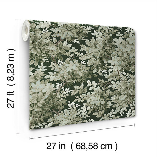 A-Street Prints 4147-80004 Greenwood Dark Green Deciduous Wallpaper - Eade's Wallpaper