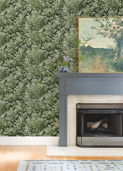 A-Street Prints 4147-80004 Greenwood Dark Green Deciduous Wallpaper - Eade's Wallpaper
