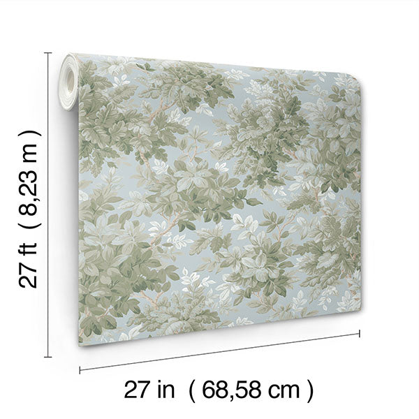 A-Street Prints 4147-80007 Greenwood Light Blue Deciduous Wallpaper - Eade's Wallpaper