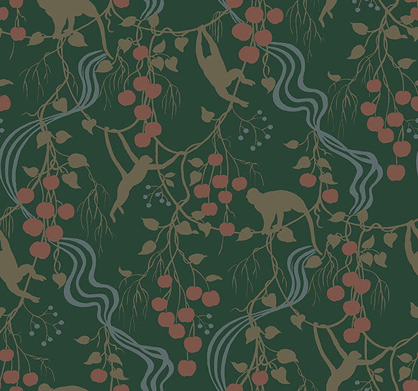 A-Street Prints 4147-80008 Linden Dark Green Jungle Canopy Wallpaper - Eade's Wallpaper