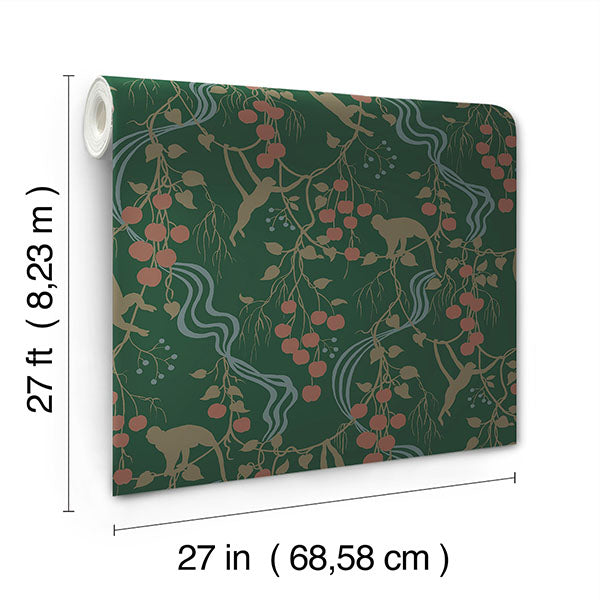 A-Street Prints 4147-80008 Linden Dark Green Jungle Canopy Wallpaper - Eade's Wallpaper