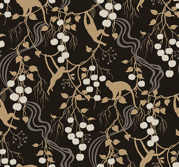 A-Street Prints 4147-80009 Linden Black Jungle Canopy Wallpaper - Eade's Wallpaper