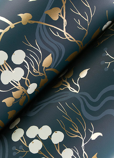 A-Street Prints 4147-80010 Linden Navy Jungle Canopy Wallpaper - Eade's Wallpaper