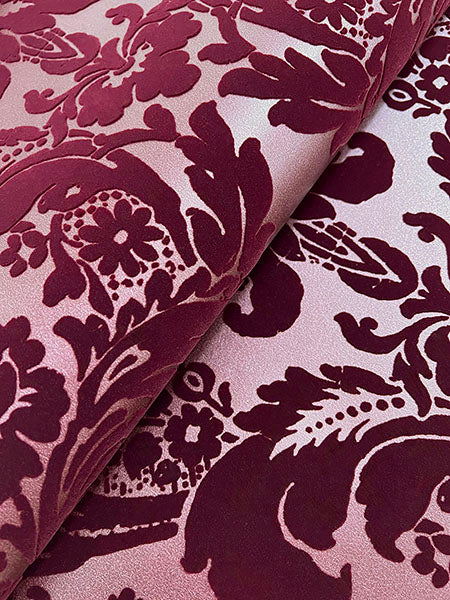 A-Street Prints 4147-87315 Shadow Merlot Flocked Damask Wallpaper - Eade's Wallpaper