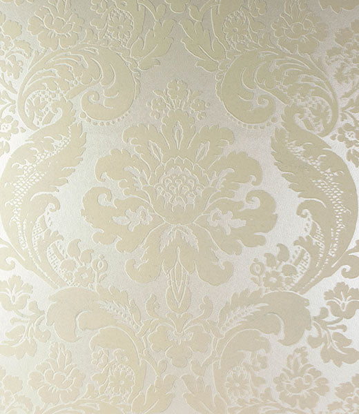 A-Street Prints 4147-87390 Shadow Cream Flocked Damask Wallpaper - Eade's Wallpaper