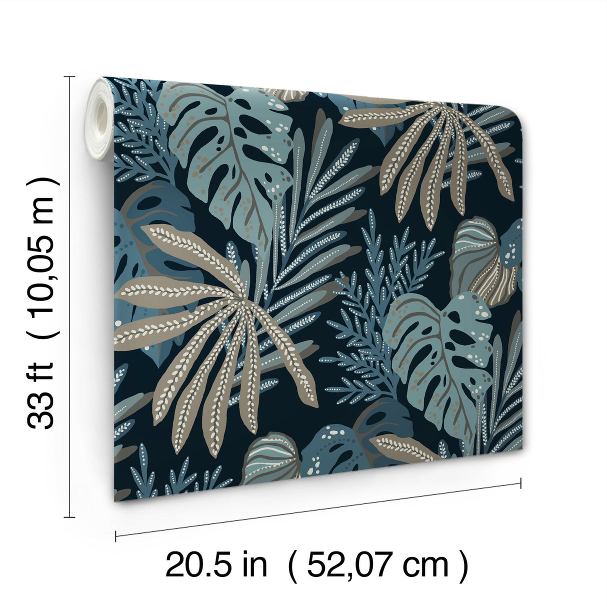 A-Street Prints 4177-27735 Alocasia Blue Tropical Foliage Wa