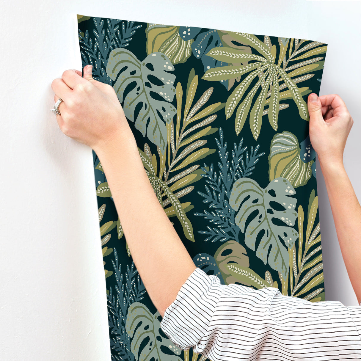 A-Street Prints 4177-27739 Alocasia Green Tropical Foliage W