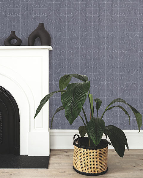Warner Geometrics Fabric Backed Wallpaper 4184-4920 - Eade's