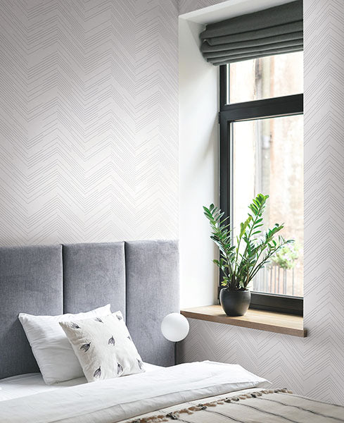 Warner Chevron Fabric Backed Wallpaper 4184-4953 - Eade's