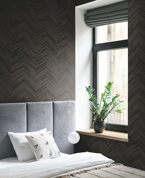 Warner Chevron Fabric Backed Wallpaper 4184-4957 - Eade's
