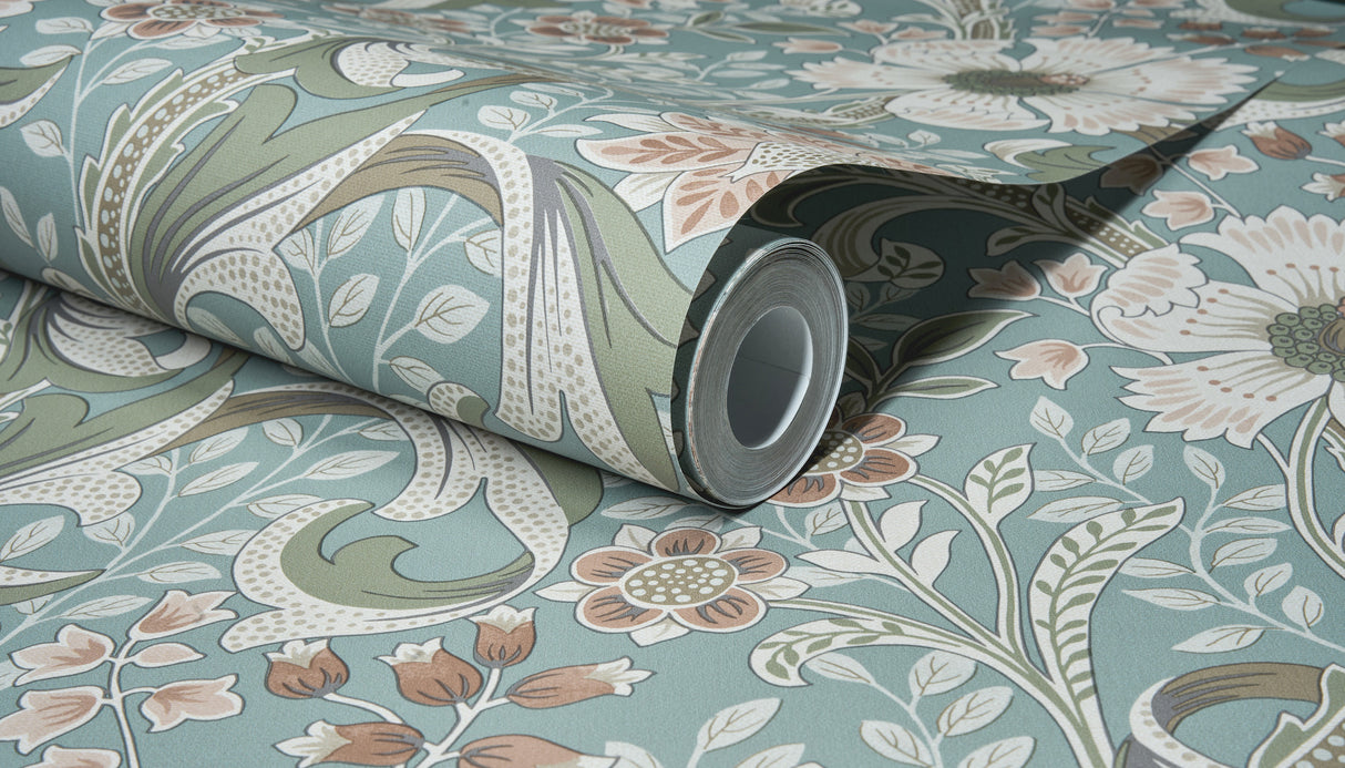 Chesapeake 4191-83013 Liora Aqua Floral Trail Wallpaper
