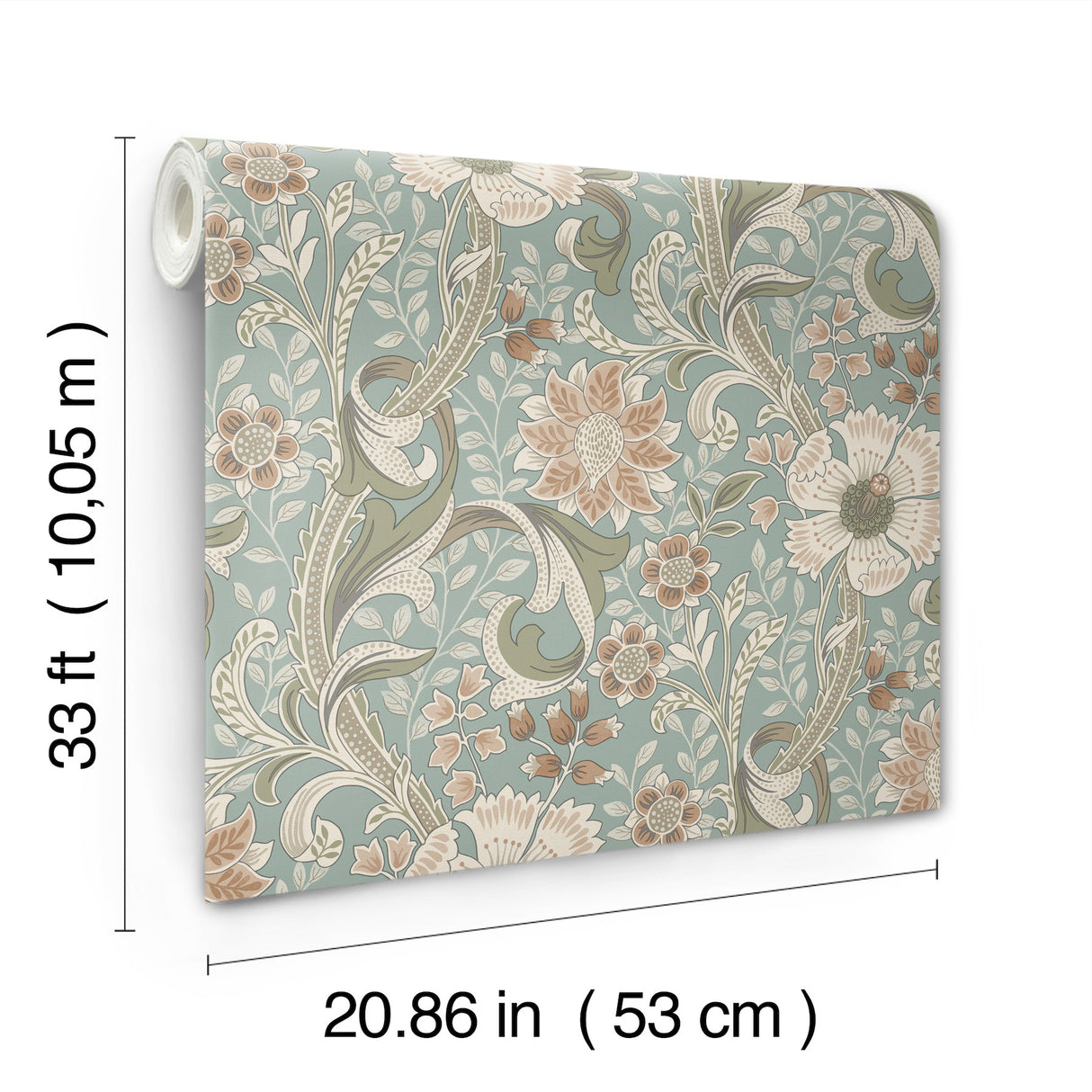 Chesapeake 4191-83013 Liora Aqua Floral Trail Wallpaper