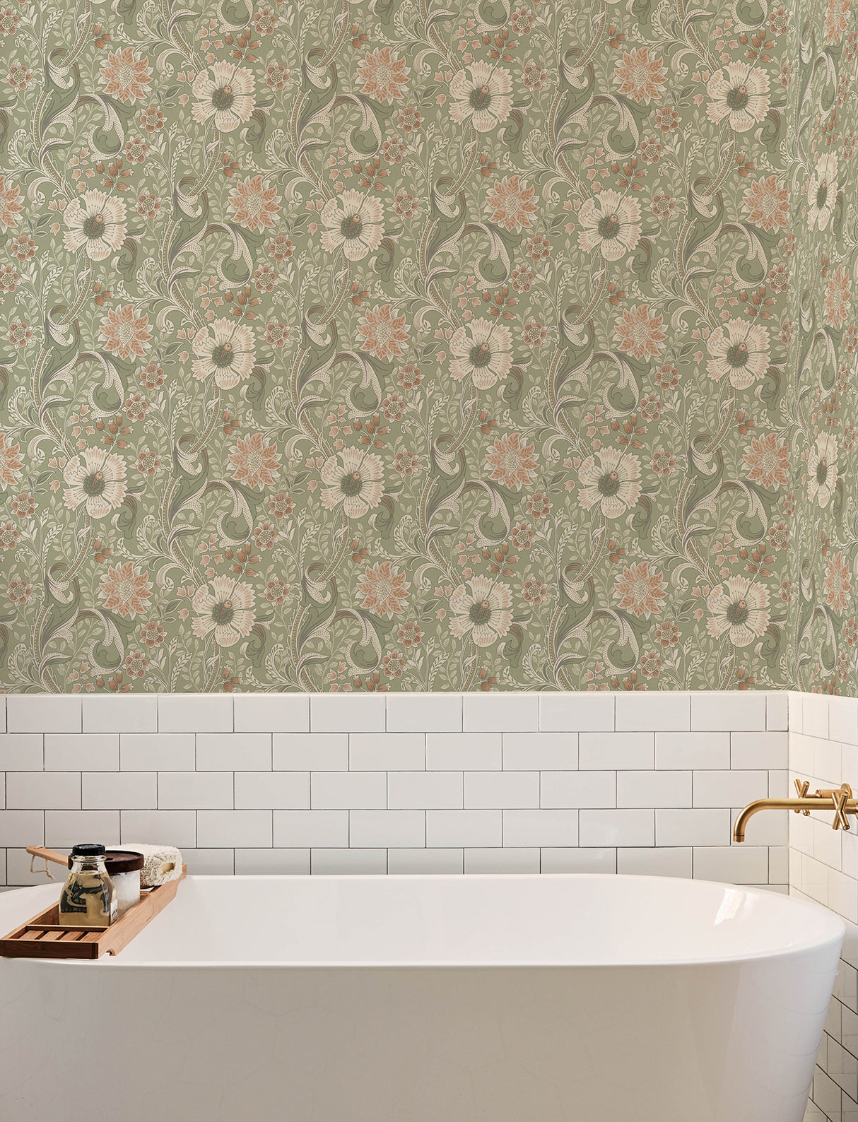 Chesapeake 4191-83014 Liora Green Floral Trail Wallpaper