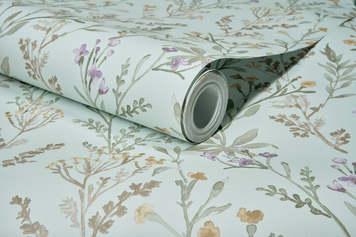 Chesapeake 4191-83018 Laverne Aquamarine Wildflowers Wallpap