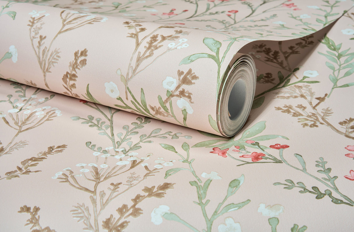 Chesapeake 4191-83020 Laverne Blush Wildflowers Wallpaper