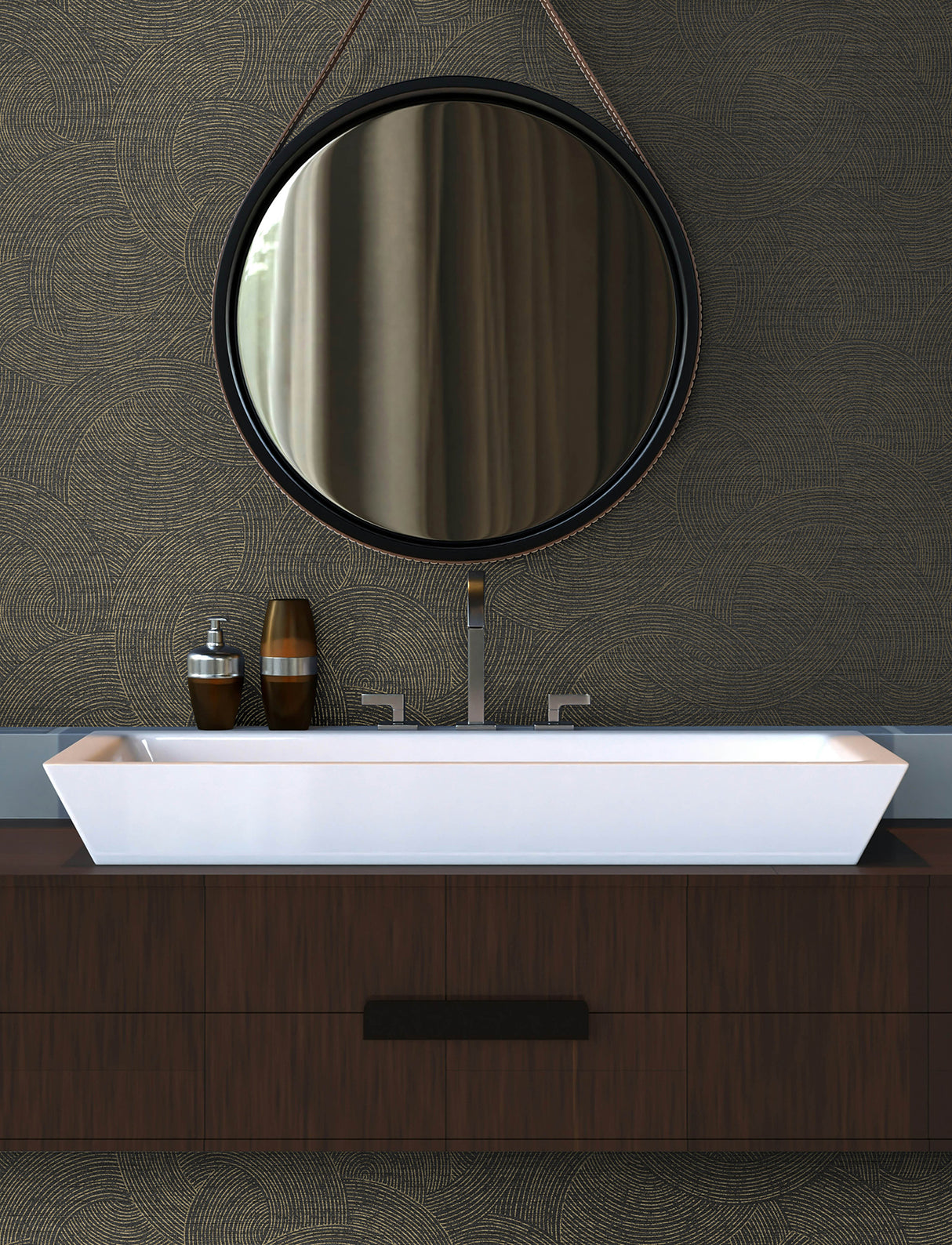 Chesapeake 4191-83024 Harrison Charcoal Swirling Geometric W