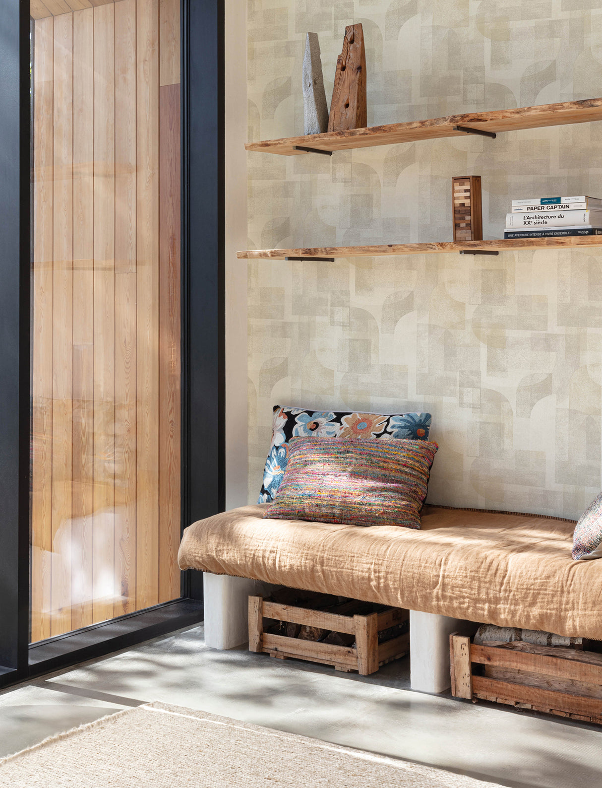 Chesapeake 4191-83030 Cassandra Taupe Block Geometric Wallpa
