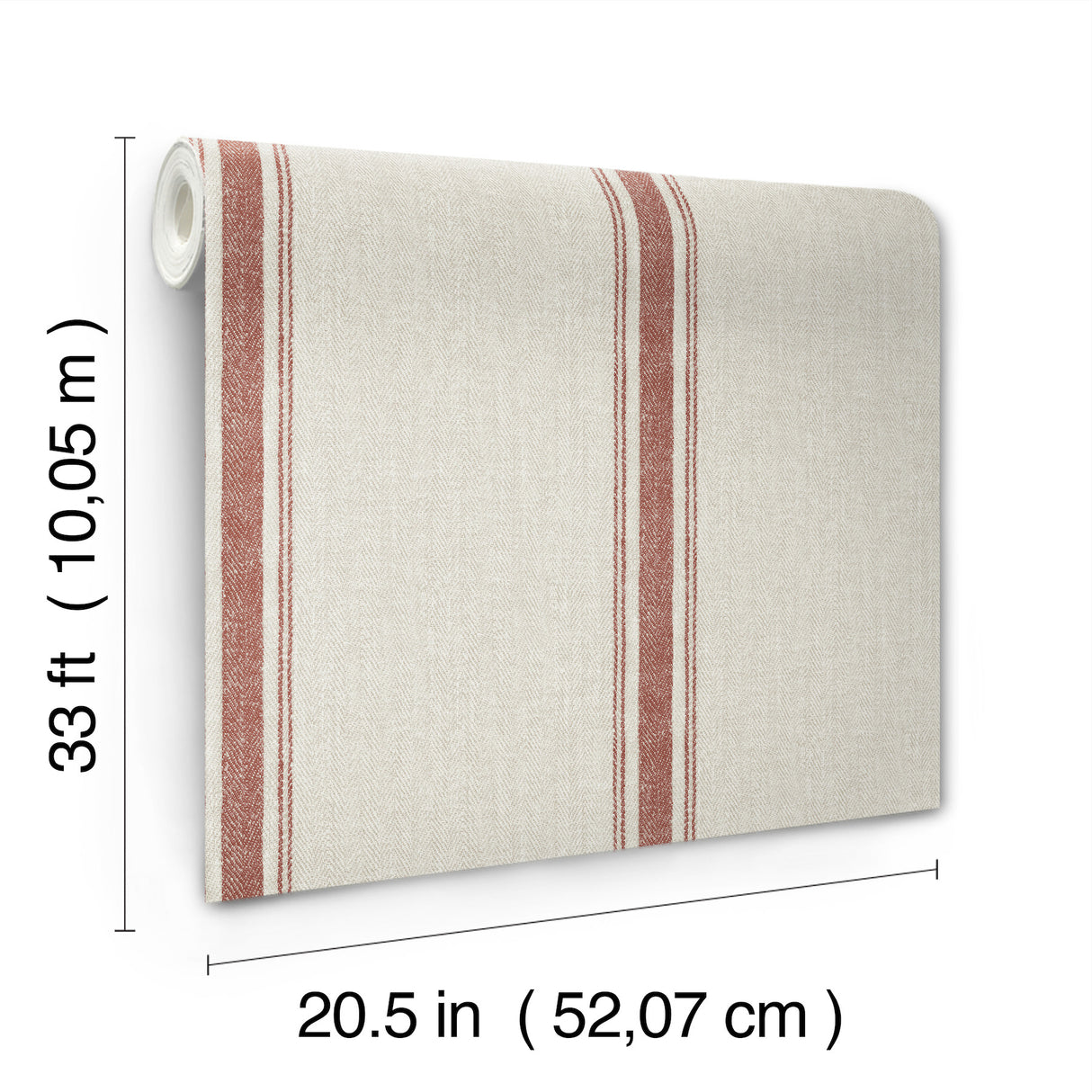Chesapeake 4192-12464 Linette Red Fabric Stripe Wallpaper