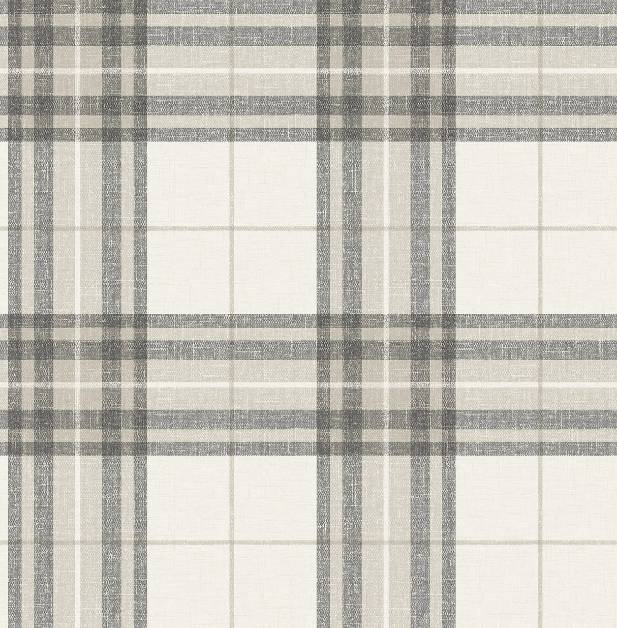 Chesapeake 4192-27694 Cabin Check Charcoal Plaid Wallpaper